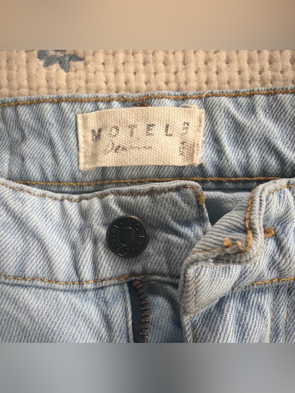 Motel Rocks Pale Blue Wide Leg Denim Jeans